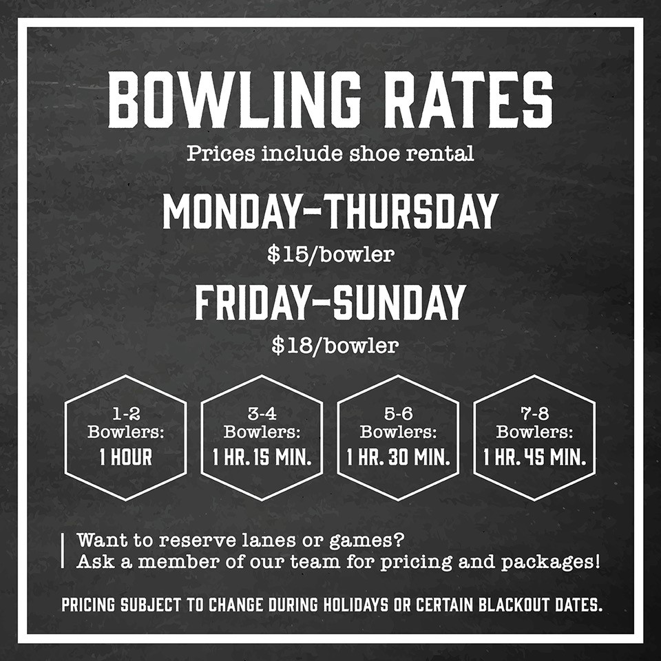 2024 TPA Bowling Pricing